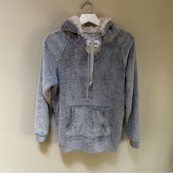 Dylan ~ Cozy Sherpa Lined Fleece Pullover Light Gray Hoodie in size Small - Picture 11 of 11